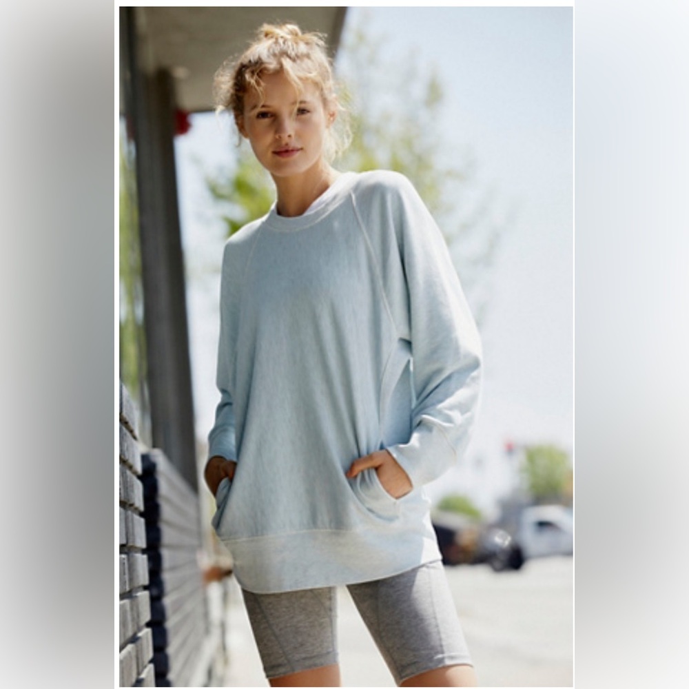 Free People Better Days Sweat shirt S FP movement mint seaglass pullover